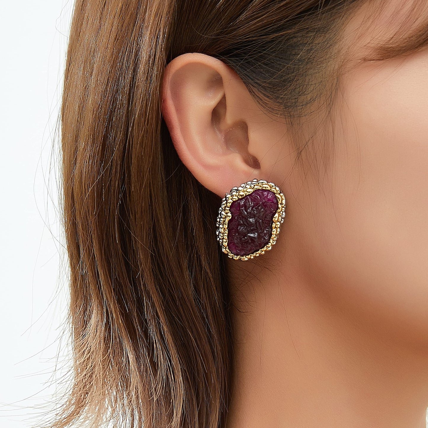 Pendientes de moda Mytys para mujer, pendientes con tachuelas geométricas irregulares, chapados en plata de 14 k, hipoalergénicos, regalo de joyería